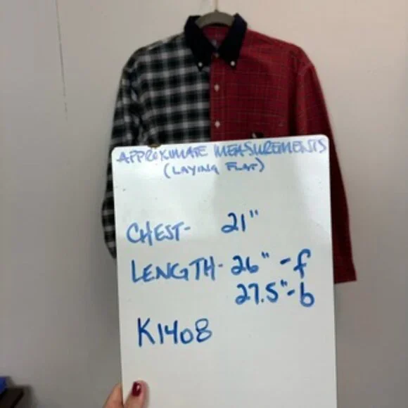 Vintage Polo Ralph Lauren 1980s Split Plaid Flannel Shirt Large